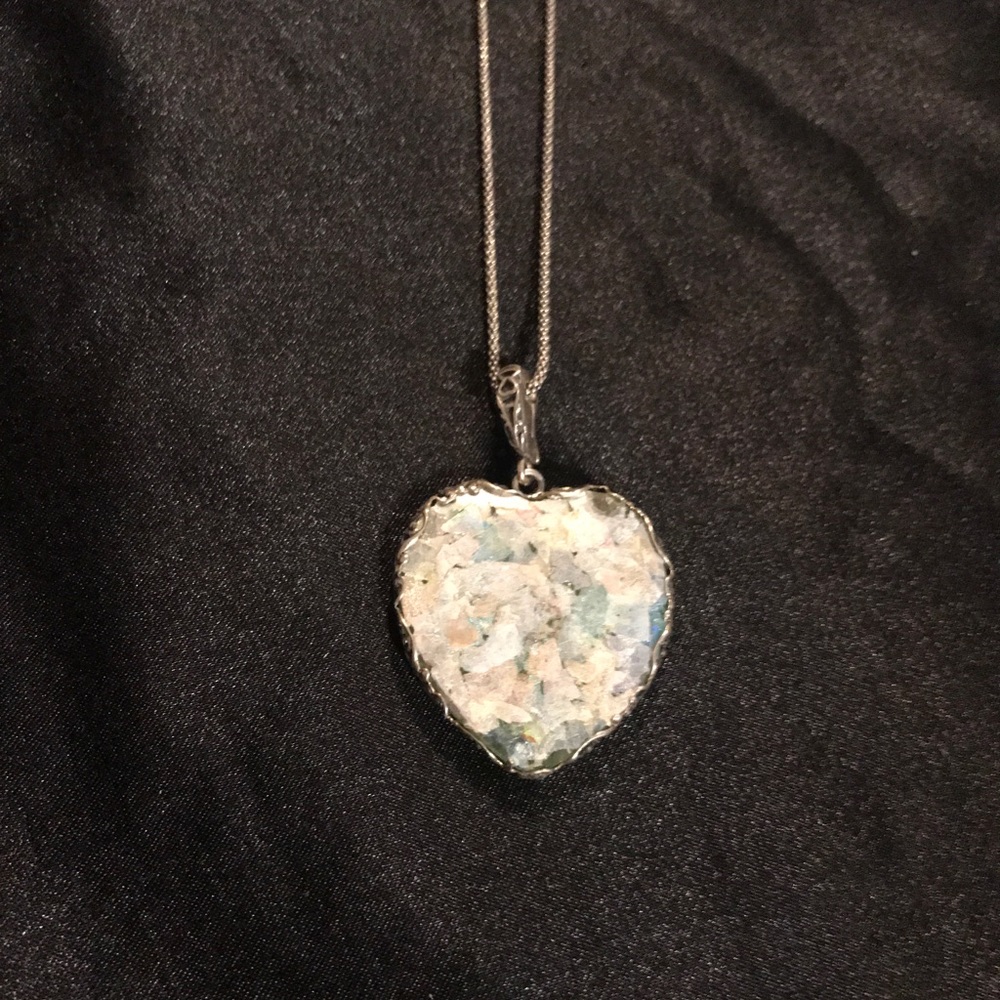 Sterling silver necklace with heart-shaped pendant